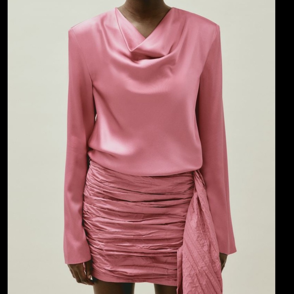 H&M Runway Collection Draped Silk Blouse